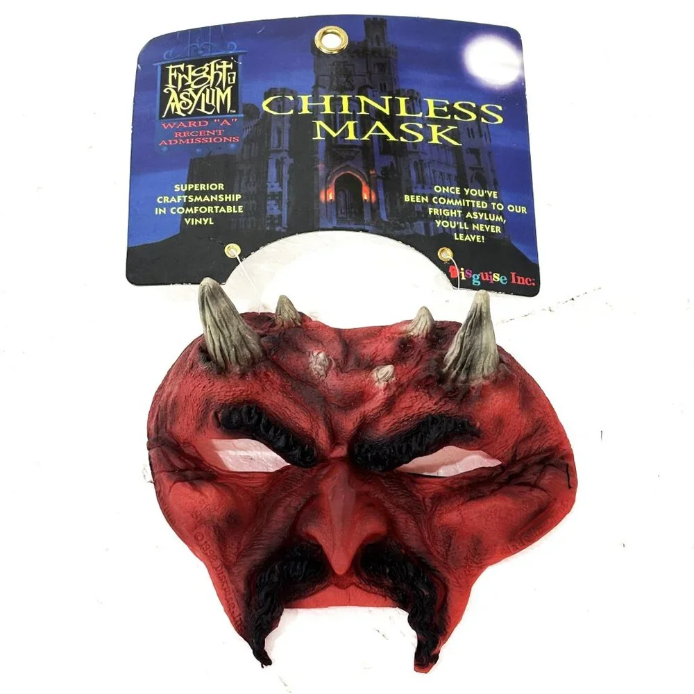 Disguise Fright Asylum Devil Chinless Mask NOS – NWT